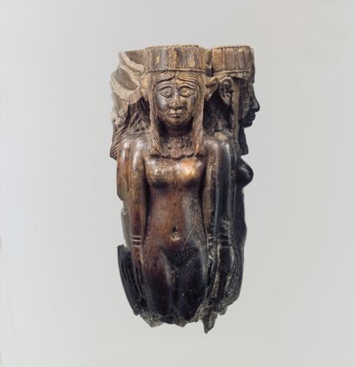 Fächer- oder Fliegenwedelgriff in Form von vier weiblichen Figuren, ca. 8.-7. Jahrhundert v. Chr. (Elfenbein) von Neo Assyrian