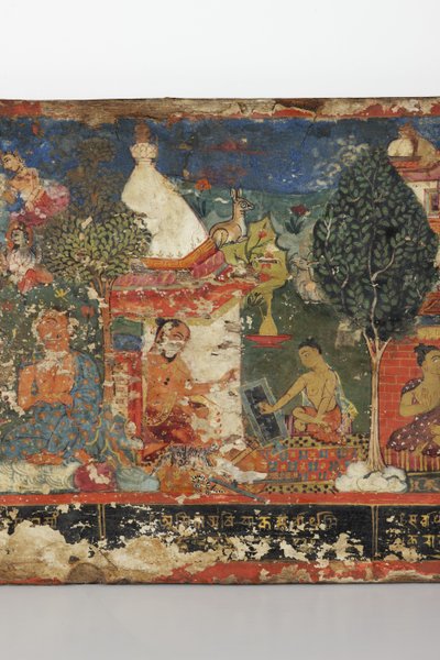 (Detail) von einem buddhistischen Manuskriptcover von Nepalese School