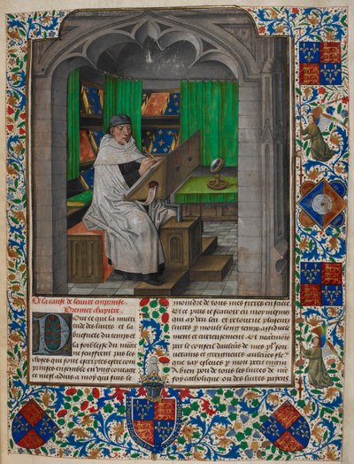Vincent de Beauvais liest an seinem Schreibtisch, aus 