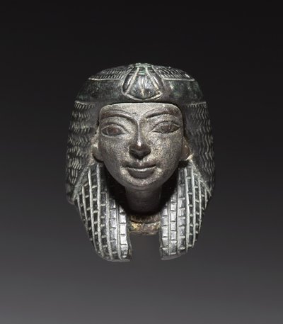 Bronzeaufsatz von einem "Shawabty-Bündel": Kopf, späte 18. bis 19. Dynastie, ca. 1336-1256 v. Chr. von New Kingdom Egyptian