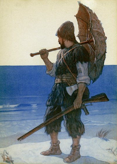 Illustration für Robinson Crusoe von Newell Convers (after) Wyeth