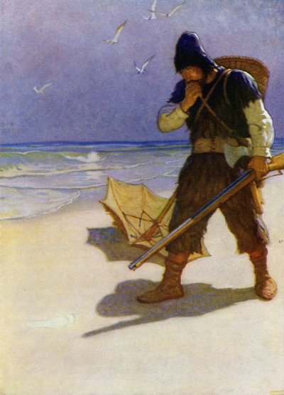 Illustration für Robinson Crusoe von Newell Convers (after) Wyeth