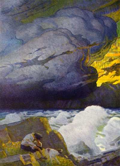 Illustration für Robinson Crusoe von Newell Convers (after) Wyeth
