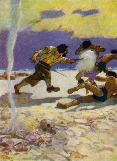 Illustration für Robinson Crusoe von Newell Convers (after) Wyeth
