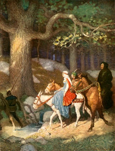 Landvolk auf dem Weg zum Turnier von Newell Convers Wyeth