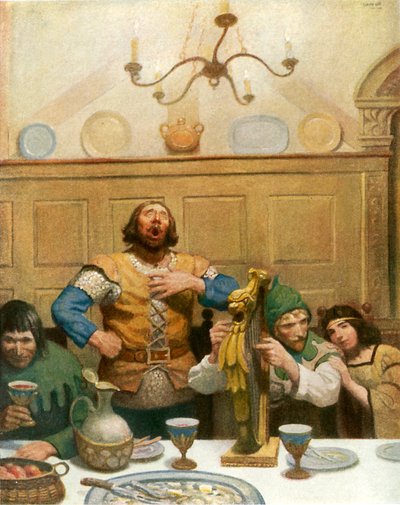 Little John singt beim Bankett von Newell Convers Wyeth