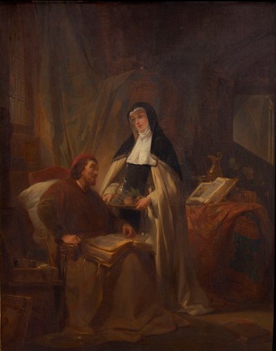 Hans Memling im Sint-Janshospitaal in Brügge, 1841 von Nicaise de Keyser