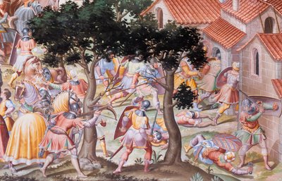 Detail des Freskos in der Halle der Schlachten der Schlacht von La Higueruela 1431 von Niccolo Granello