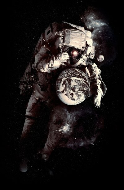 Kosmische Erde des Astronauten von Nicebleed