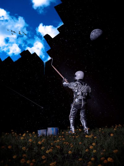 Astronaut malt den Himmel von Nicebleed