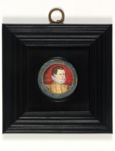 Vermutliches Selbstporträt des Künstlers im Alter von 13 Jahren, ca. 1560 von Nicholas (attr.to) Hilliard