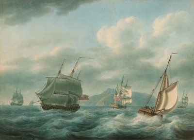 Britische Kriegsschiffe bei frischer Brise von Nicholas Pocock
