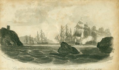 Kommodore Nelsons Geschwader manövriert geschickt gegen eine überlegene französische Streitmacht im Jahr 1795 von Nicholas Pocock