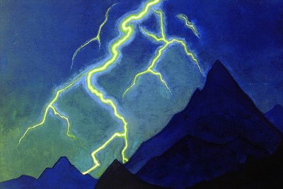 Ruf des Himmels, Blitz, ca. 1935-36 von Nicholas Roerich