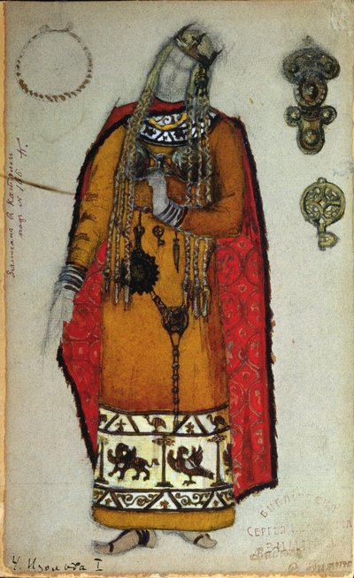 Kostümentwurf für "Tristan und Isolde" von Wagner, 1912 von Nicholas Roerich