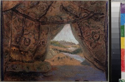 Bühnenbildentwurf für die Oper Die Pskowiterin von N. Rimski-Korsakow von Nicholas Roerich