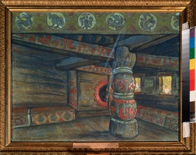 Bühnenbildentwurf für die Oper Fürst Igor von A. Borodin von Nicholas Roerich