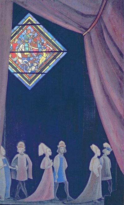 Skizze für Richard Wagners Oper "Tristan und Isolde", 1910er Jahre von Nicholas Roerich