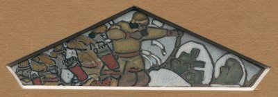 Skizze für die linke dreieckige Dekoration des Majolika-Frieses "Nordisches Leben", 1905 von Nicholas Roerich