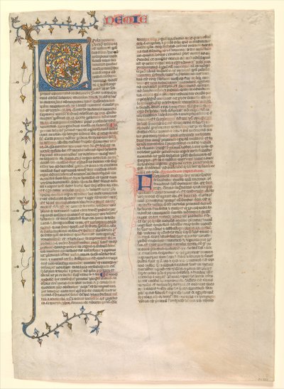 Initiale V aus dem Kommentar zu Nehemia von Nicholas of Lyra