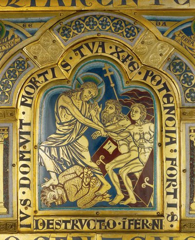 Christi Abstieg zur Hölle, vom Verduner Altar von Nicholas of Verdun