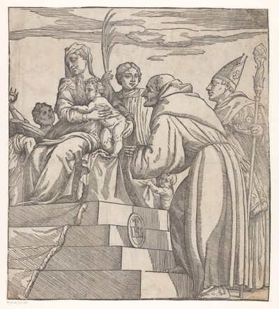 Doge Francesco Donato kniet vor Maria und Christus (rechte Hälfte) von Nicolò Boldrini (attributed to)