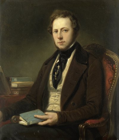 Porträt eines Mannes, vielleicht Petrus Augustus de Genestet (1829-1861) von Nicolaas Pieneman (attributed to)