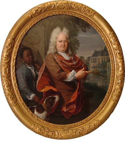 Francois van Bredehoff flankiert von seinem Diener Tabo Jansz von Nicolaas Verkolje