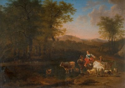 Pastorale Landschaft mit Figuren, 1683 von Nicolaes Berchem