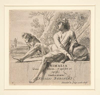 Hirte sitzt auf einem Stein von Nicolaes Berchem