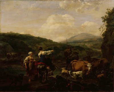 Rinder an einem Wasserplatz von Nicolaes Pieterszoon Berchem