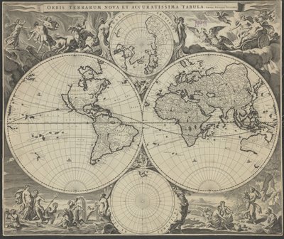 Orbis terrarum nova et accuratissima tabula, ca. 1690 von Nicolaes Visscher