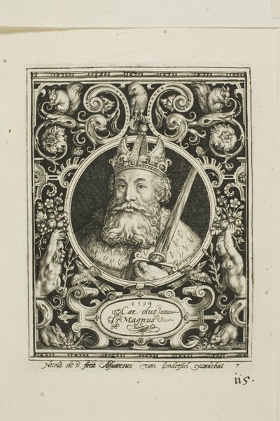 Karl der Große, Tafel sieben aus Die Neun Helden von Nicolaes de Bruyn
