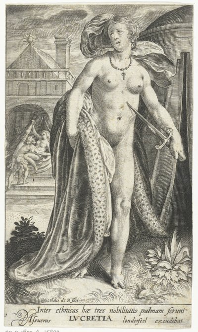 Lucretia mit Dolch an ihrer Brust von Nicolaes de Bruyn