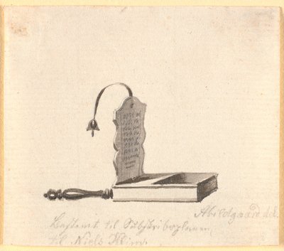 En klingbeutel, bestimmt (und verwendet?) für Vignette auf Subskriptionsindbydelsen til Baggesens Niels-Klim-übersetzung von Nicolai Abildgaard