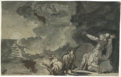 Fingal sieht die Geister seiner Vorfahren im Mondschein. Szene aus Ossian von Nicolai Abildgaard