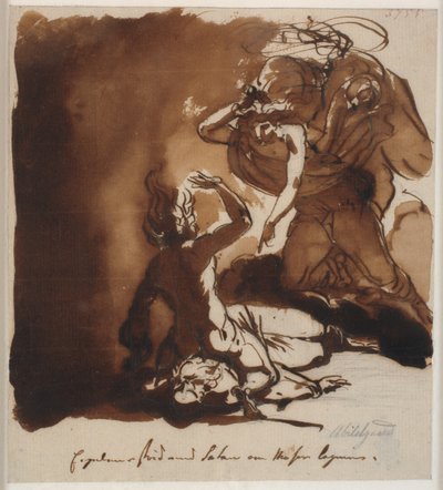 Der Erzengel Michael kämpft mit Satan um den Leichnam von Moses von Nicolai Abildgaard