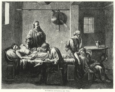 Eudemidas diktiert sein Testament von Nicolas (after) Poussin