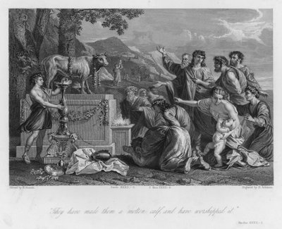 Das Goldene Kalb, Exodus XXXII, 8 von Nicolas (after) Poussin