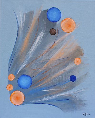 Dynamische blaue und orange Sphären von Nicolas Alsterdal