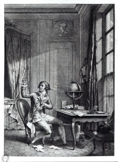 St. Preux erhält das Porträt von Julie, Illustration aus 