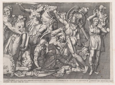 Speculum Romanae Magnificentiae: Schlacht der Amazonen, 1559 von Nicolas Beatrizet