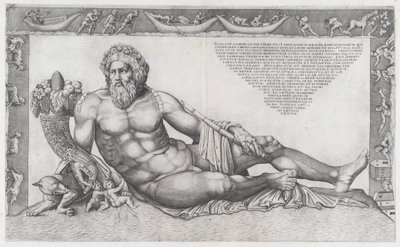 Speculum Romanae Magnificentiae: Der Tiber, Mitte des 16. Jahrhunderts von Nicolas Beatrizet
