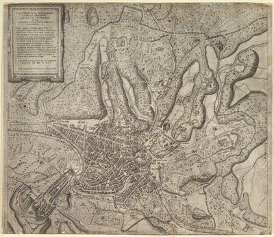 Speculum Romanae Magnificentiae: Blick auf Rom von Westen (1557) von Nicolas Beatrizet