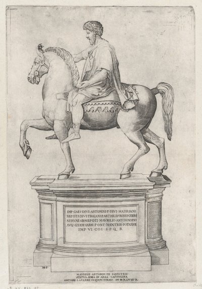 Die Reiterstatue von Marcus Aurelius auf dem Kapitol, 1548 von Nicolas Beatrizet