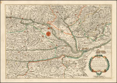 Karte von Ober- und Niederungarn, Transsilvanien, Slowenien, Kroatien und Dalmatien, veröffentlicht von Nicolas Berey, 1663 von Nicolas Berey
