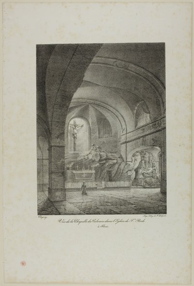Ansicht der Kapelle von Kalvarienberg in der Kirche St. Roch, Paris von Nicolas Chapuy