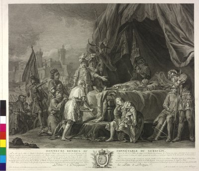 Der Leichnam von Bertrand Duguesclin (Radierung) von Nicolas Guy Brenet