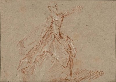Studie für Der Tanz zwischen dem Pavillon und dem Brunnen von Nicolas Lancret