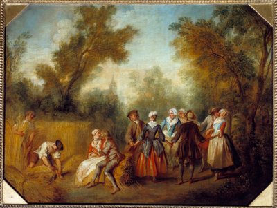 Sommerliche Landpartie zur Erntezeit von Nicolas Lancret